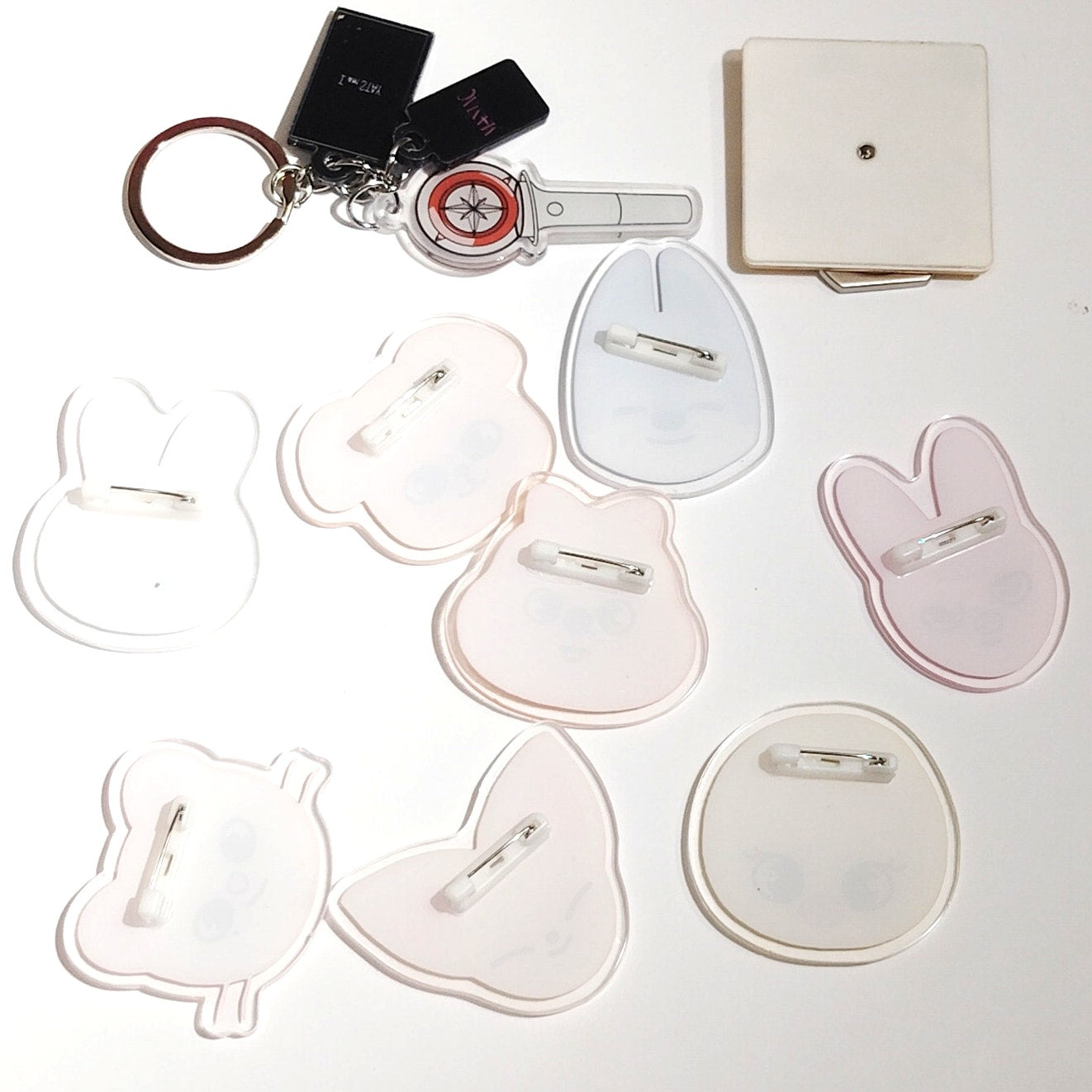 Stray Kids SKZOO Acrylic Face Keychain & Phone Ring Holder Character Set