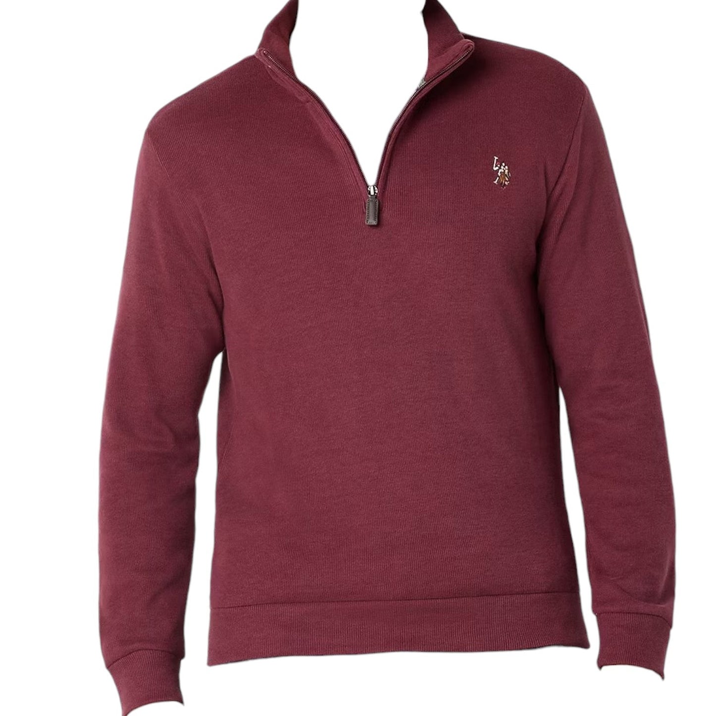 U.S. Polo Assn. Big and Tall Mens Mock Neck Long Sleeve Quarter-Zip Pullover, LT