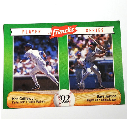 1992 French’s Mustard Ken Griffey Jr Dave Justice #15 MLB Baseball Card NM