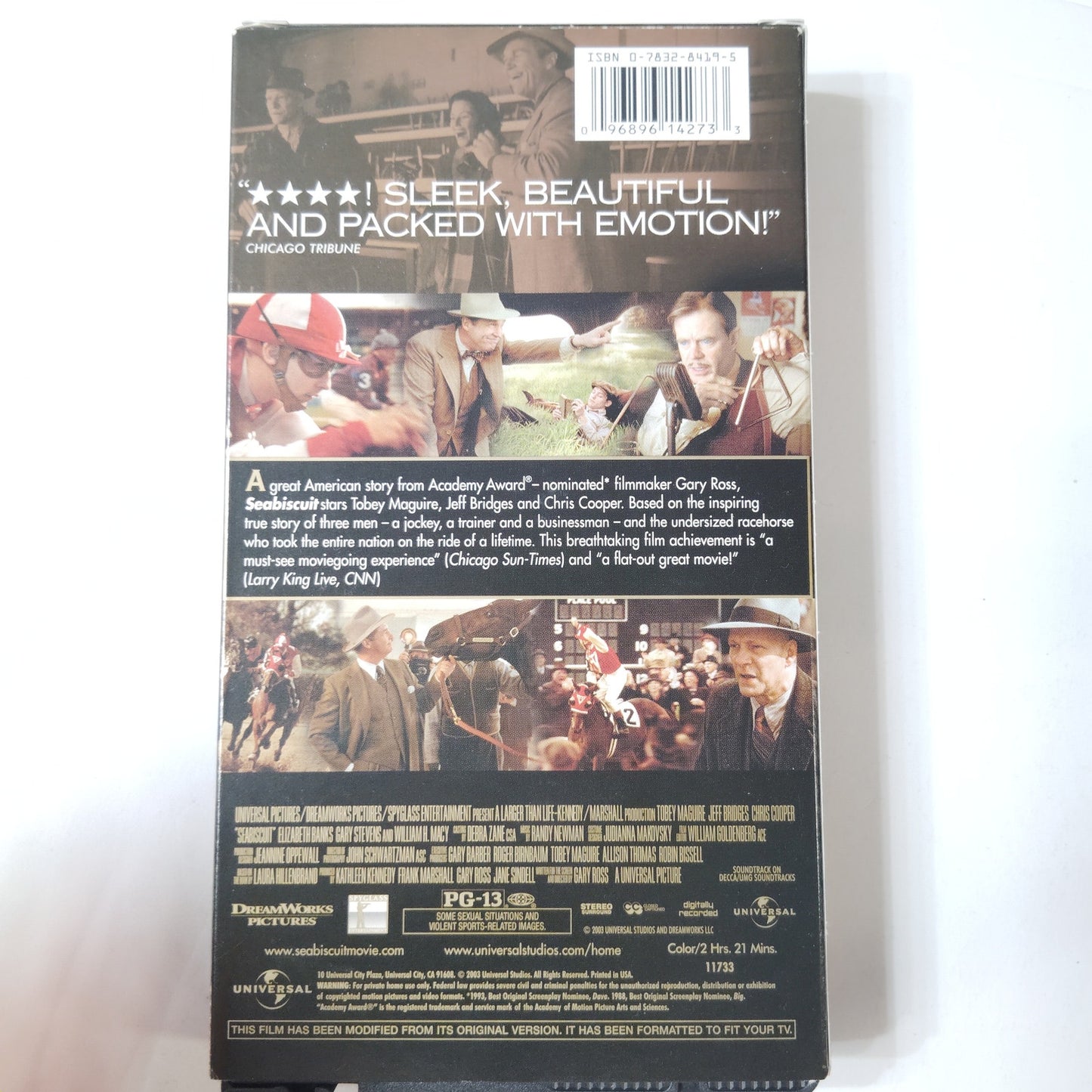 Seabiscuit VHS 2003 Gary Ross Tobey Maguire Jeff Bridges Chris Cooper Drama