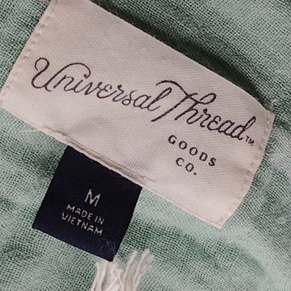 Universal Thread Women’s Green Stripe Short Sleeve Button Down Shirtdress M