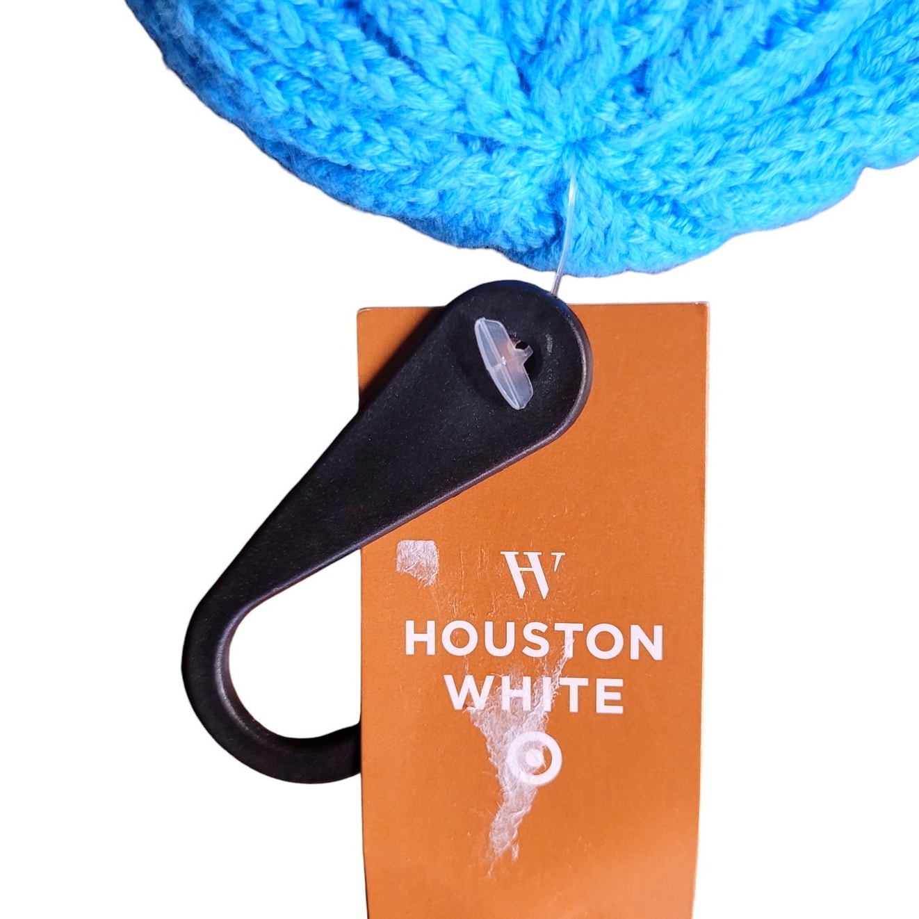 Houston White Cotton Adult Beanie, One Size Fits All - Blue