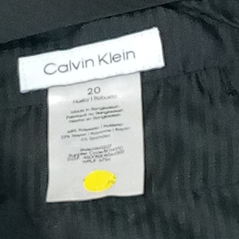Calvin Klein Big Boys' Flat Front Pant , Black, Size 20 Husky