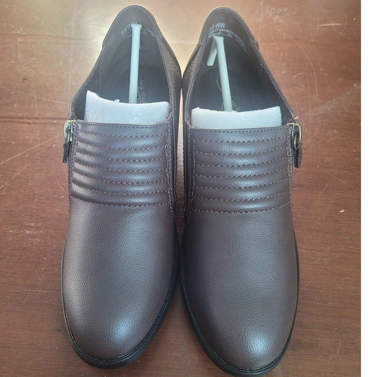 Easy Street Grove Bootie – Brown, Women’s 6.5 WW, Side Zip Comfort Ankle Boot