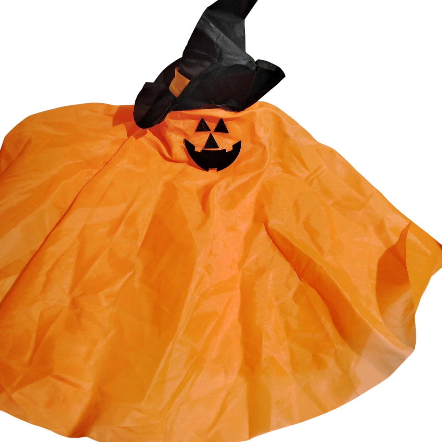 Halloween Light‑Up Hanging Orange Ghost with Witch Hat – 24"