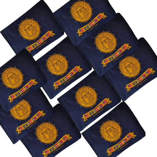 10 Georgia 2001-2003 State, 12" x 18" Stick Flags, Georgia Historical Flag