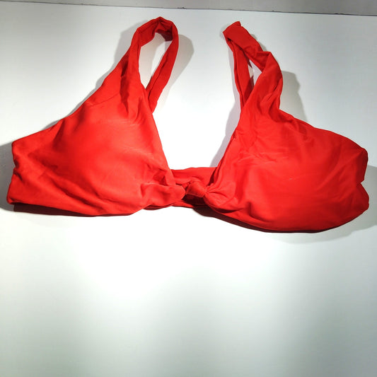 Halter Bikini Top – Poppy Red – L (Bust 32-34") – 82/18 Nylon/Spandex – NWOT