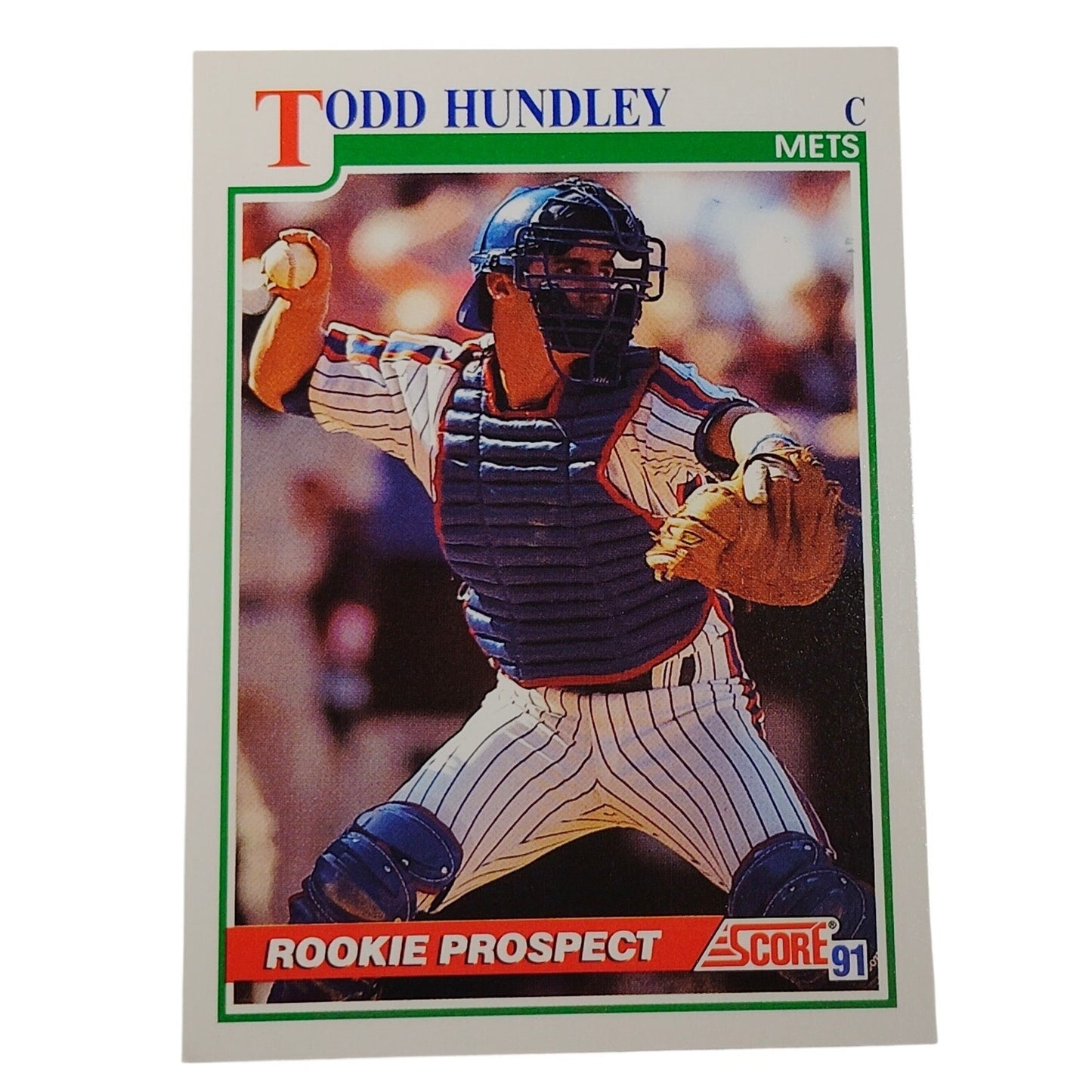 1991 Score Todd Hundley #340 New York Mets Catcher Rookie Prospect Card NM
