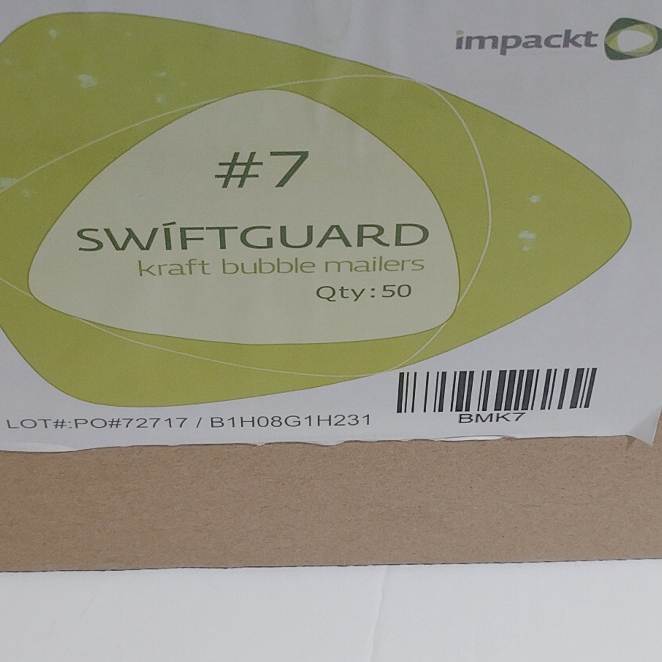 Impackt Swiftguard Kraft Bubble Mailers No. 7 19 x 14.25 inches - 50 Ct Box