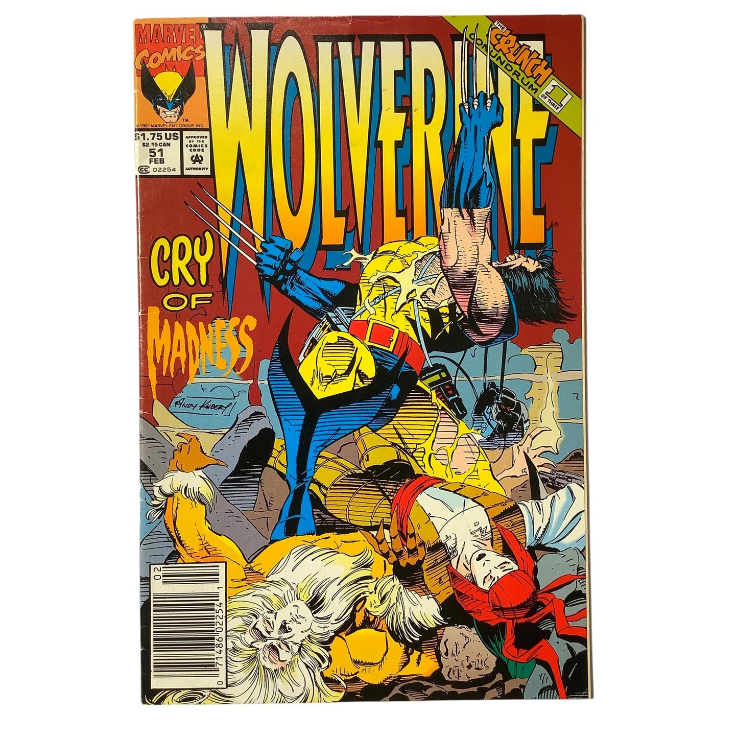 Marvel's Wolverine #51, Heartbreak Motel, Feb 1992, NM 9.4