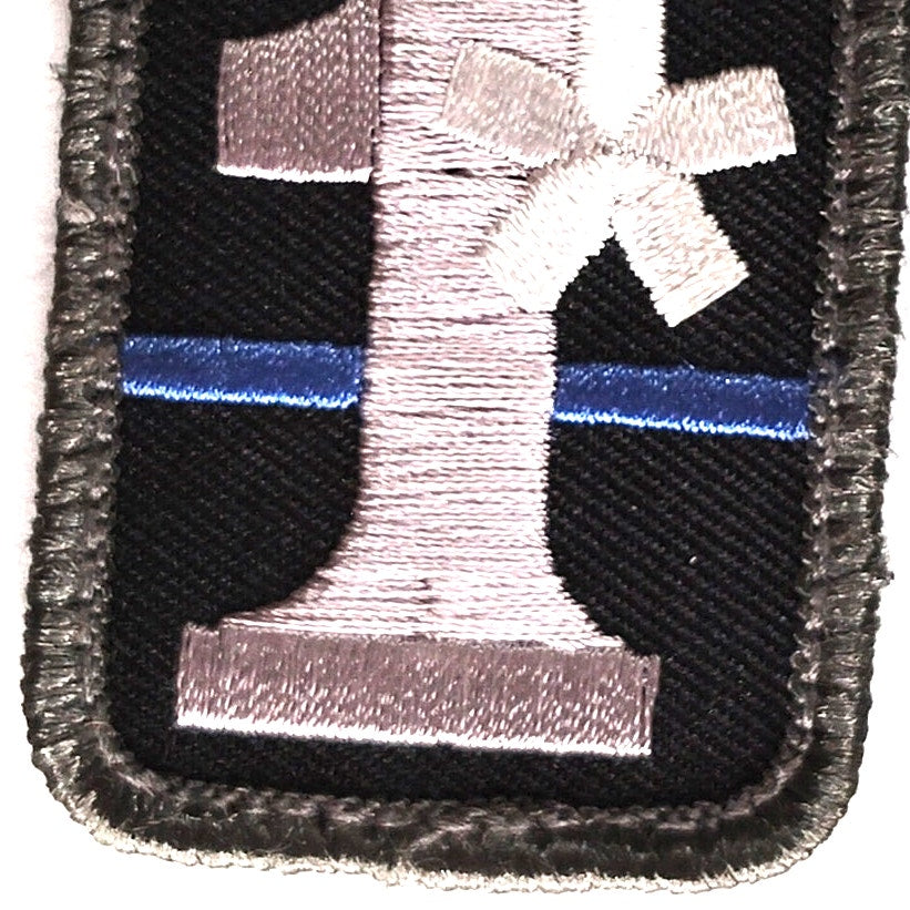 Mil‑Spec Monkey 1‑Asterisk SWAT Patch Thin Blue Line 2 × 1‑1/2 Hook‑Back