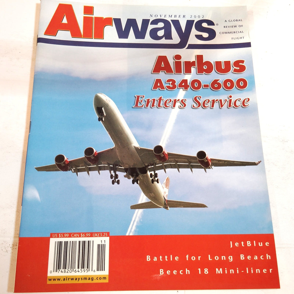 Airways Magazine Nov 2002: Airbus A340-600 Enters Service Aviation Collectible