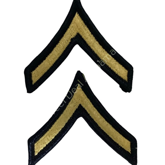 1 Set Female Private 2nd Class (E-2) Sew-On Chevrons, 2-5/8"H x 2-3/8"W
