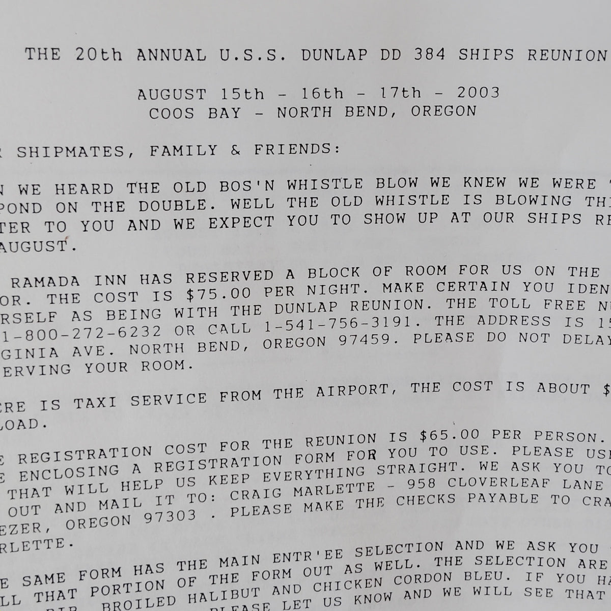 VTG 1998 OR, WA, BC Travel Ephemera & Dunlap (DD-384) Ships Reunion Papers