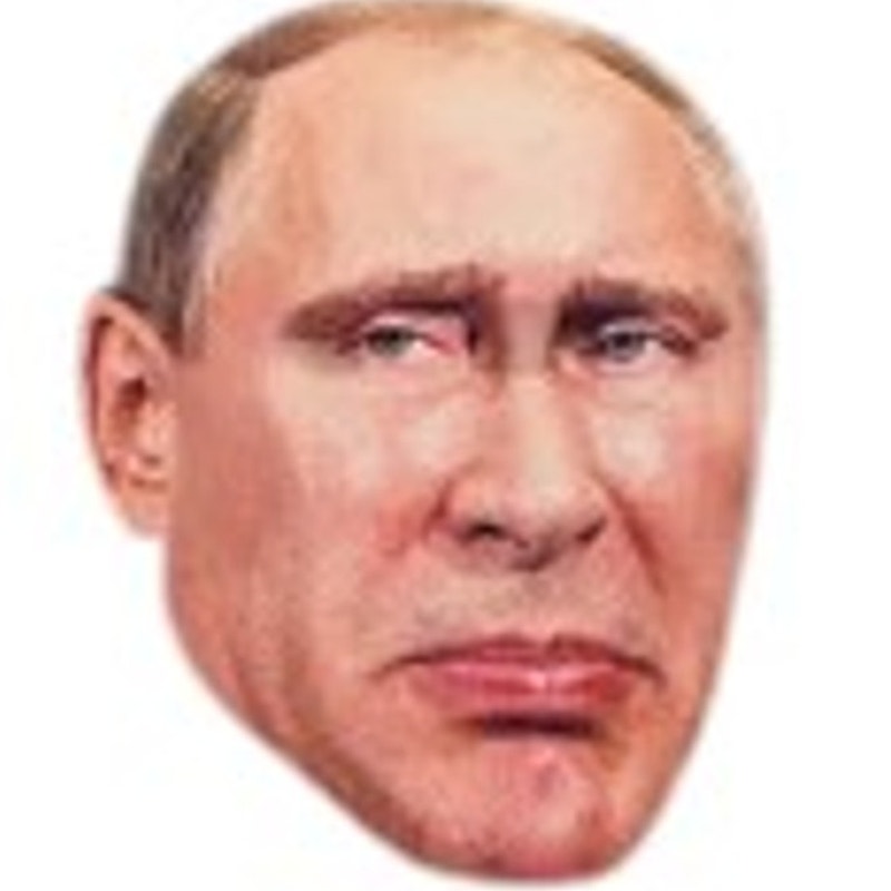 Vladimir Putin, Mr. Russia Mask - Foam Costume Head, 18.5" x 12.5" x 1.5"