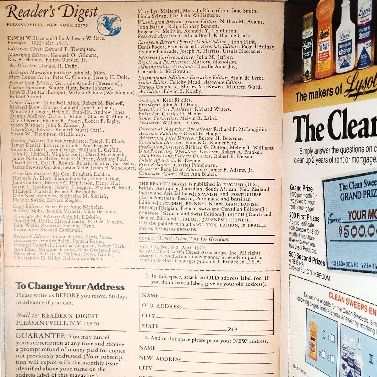 Reader's Digest April 1977 - Alex Haley's Roots Excerpt, Vintage Magazine