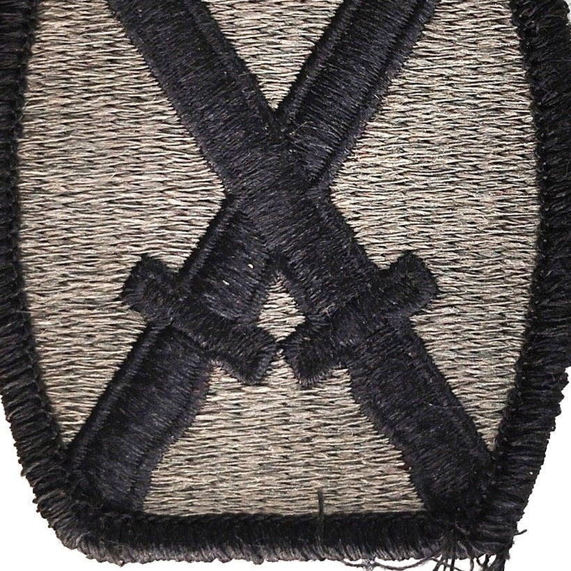 US Army 10th Mountain Division SSI Subdued ACU Patch 2‑5/8" × 2‑1/4" Hook Back
