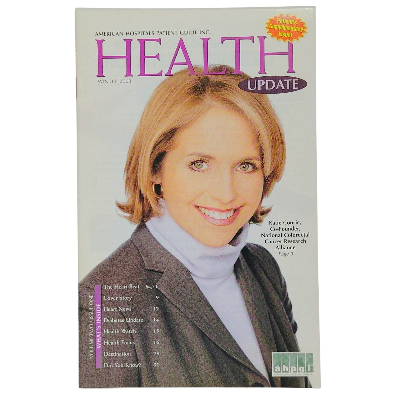 Health Update Winter 2003 – Vol. 2 Issue 1 – Katie Couric Cover – 30 Pages