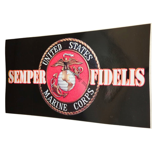 EZ Peel Vinyl Decal - USMC Emblem Vinyl Sticker 7-1/2W"  3-3/4"H