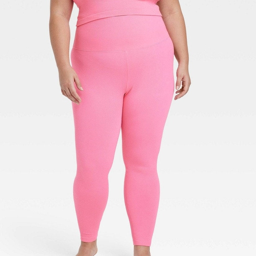 Women’s Rib Seamless Leggings – All in Motion Pink 4X