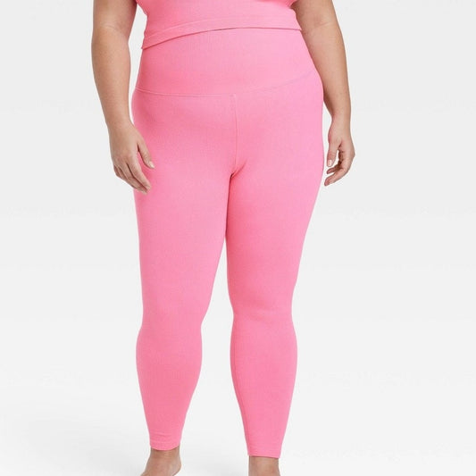 Women’s Rib Seamless Leggings – All in Motion Pink 4X
