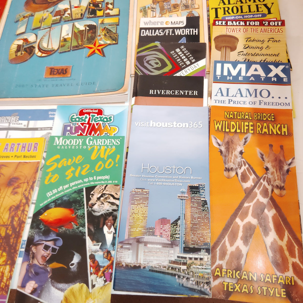 Vintage Texas Ephemera Lot - Travel Brochures, Postcards, Maps, Guides 2006/2007