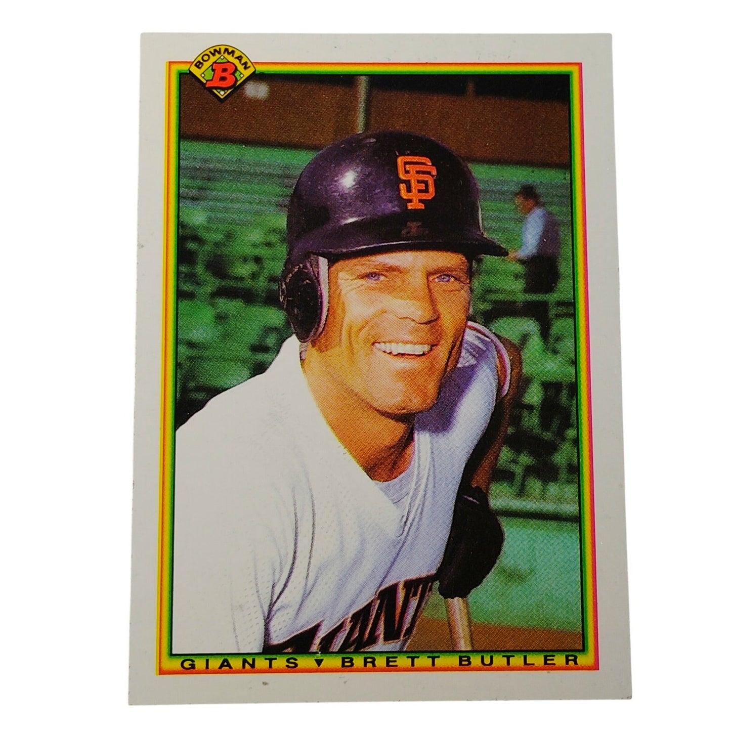 1990 Bowman Brett Butler #237 San Francisco Giants Outfielder Baseball Card NM