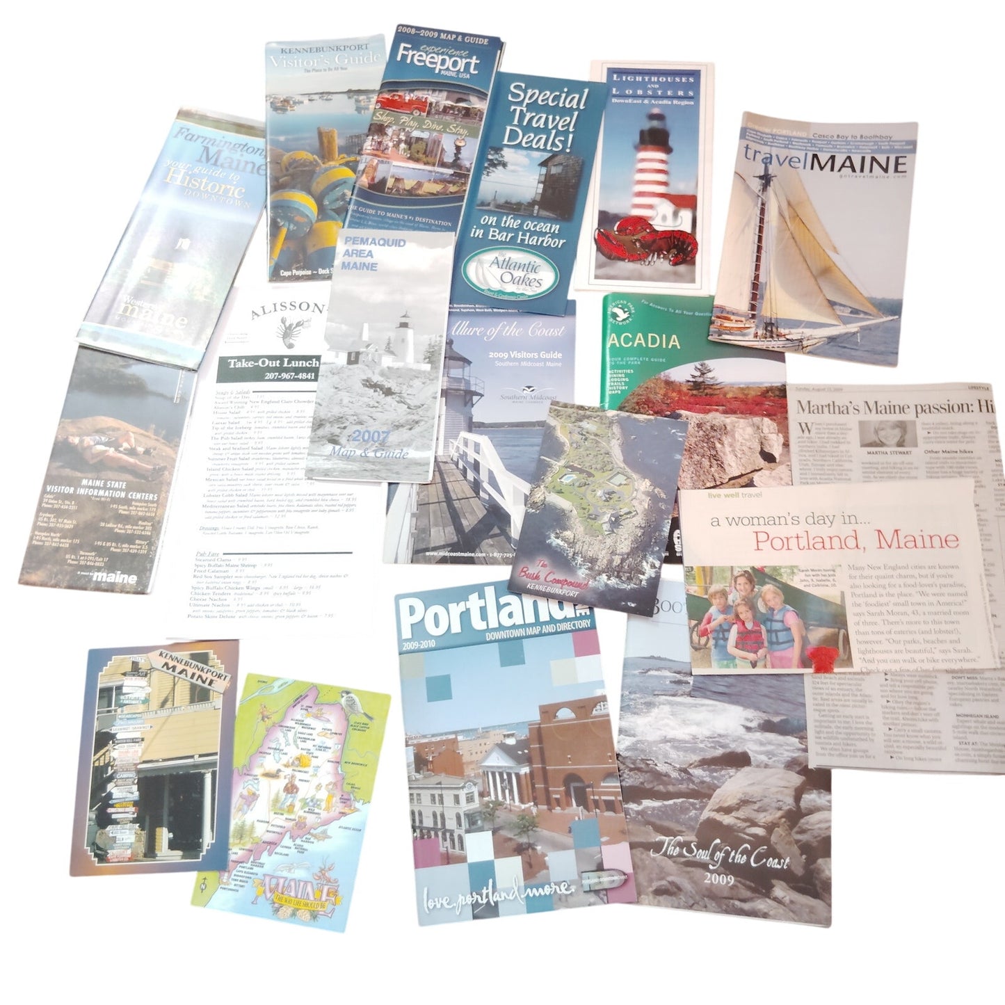 Maine Travel Ephemera Lot 2007–2010 Portland Acadia Kennebunkport 1.75 Lbs