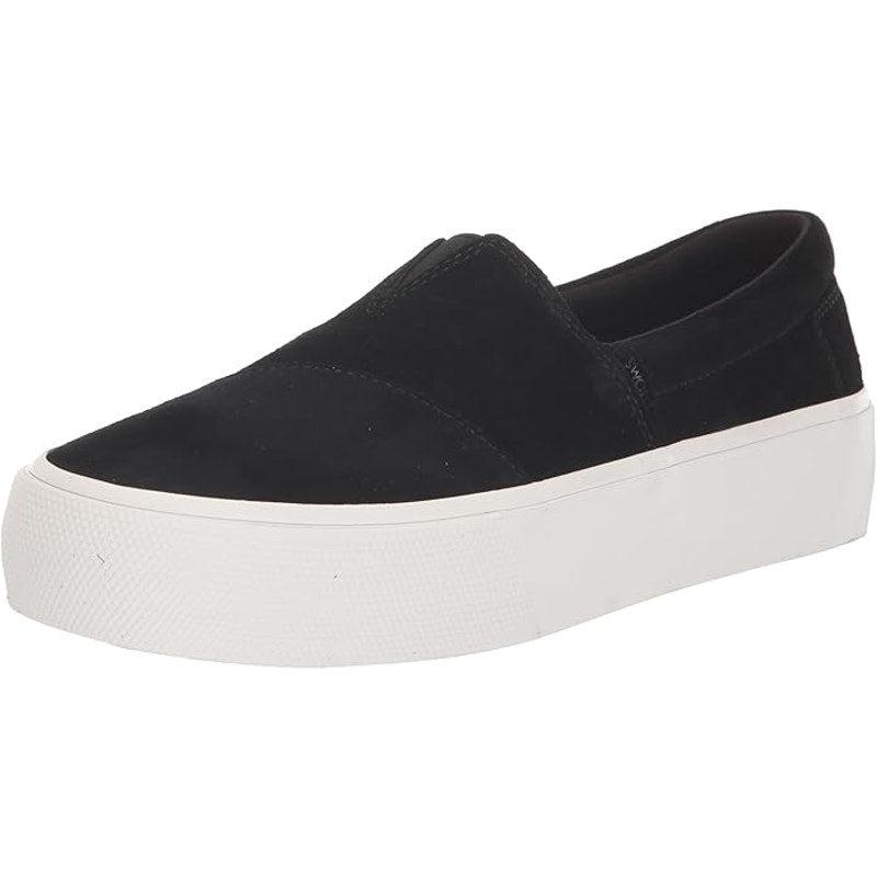 TOMS Women’s Fenix Platform Slip-On Sneaker – Black Suede, Size 8