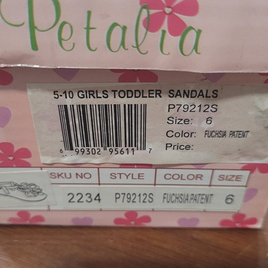 Petalia Toddler Girls' Sandals, 6,  Fuchsia Patent - Fuchsia Mesh Flower Sandal