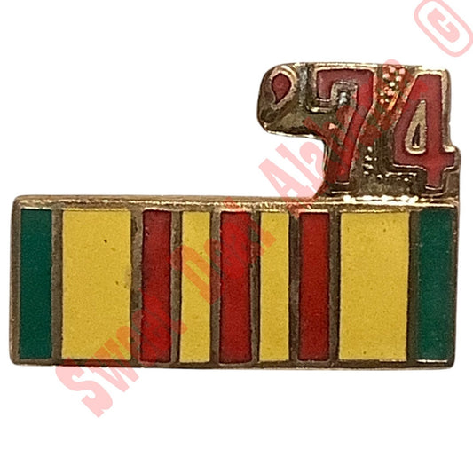 1974 Vietnam Service Ribbon- Hat, Lapel or Tie Pin 9/16"H x 7/8"W