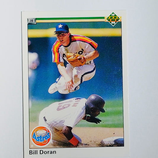 1990 Upper Deck Bill Doran #198 Houston Astros Second Base Action Shot - VG/EX