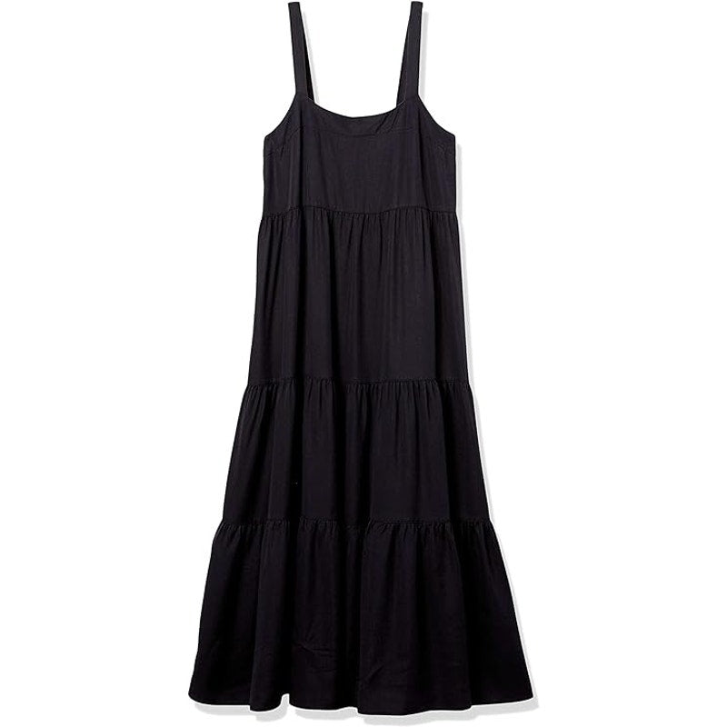 The Drop Women's Britt Tiered Maxi Tent Dress, Black, XXS (00)