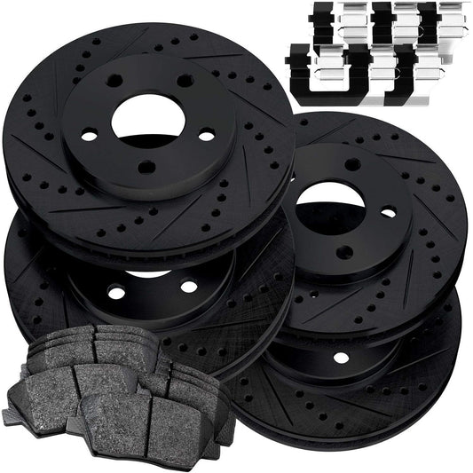 Power Sport Front & Rear Brakes and Rotors Kit fits 2014-2016 Mazda 3 / Mazda 3 Sport Ceramic Pads