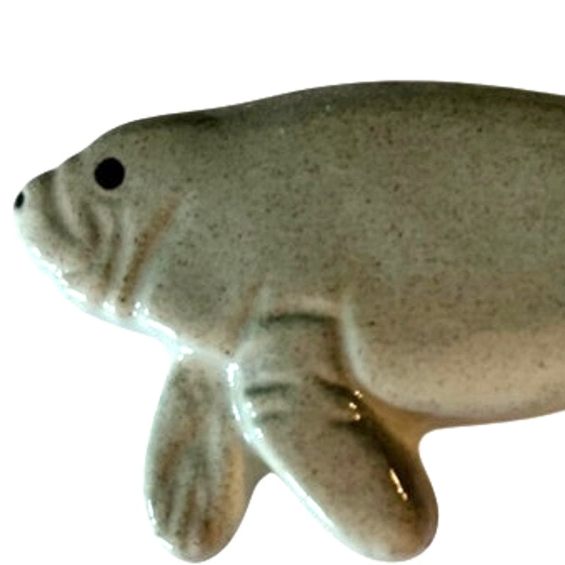 Little Critterz Ceramic Manatee Fridge Magnet Northern Rose Porcelain 3.63x1.63"