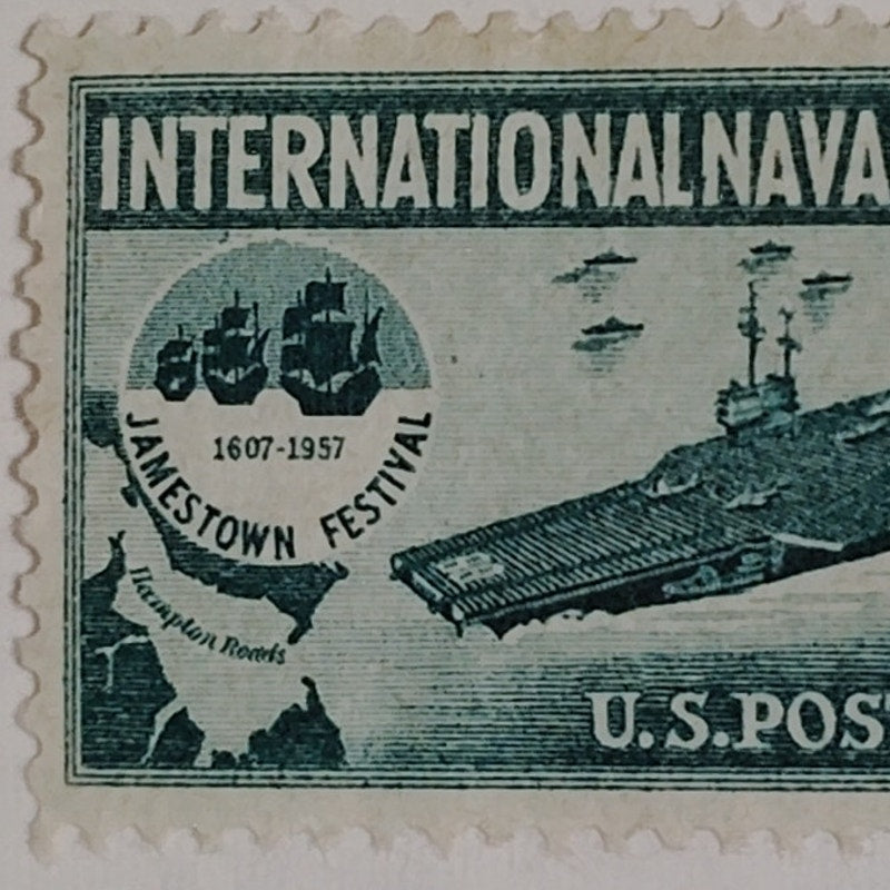 1957 Scott #1091 – 3¢ Jamestown Festival & Naval Review – Canceled