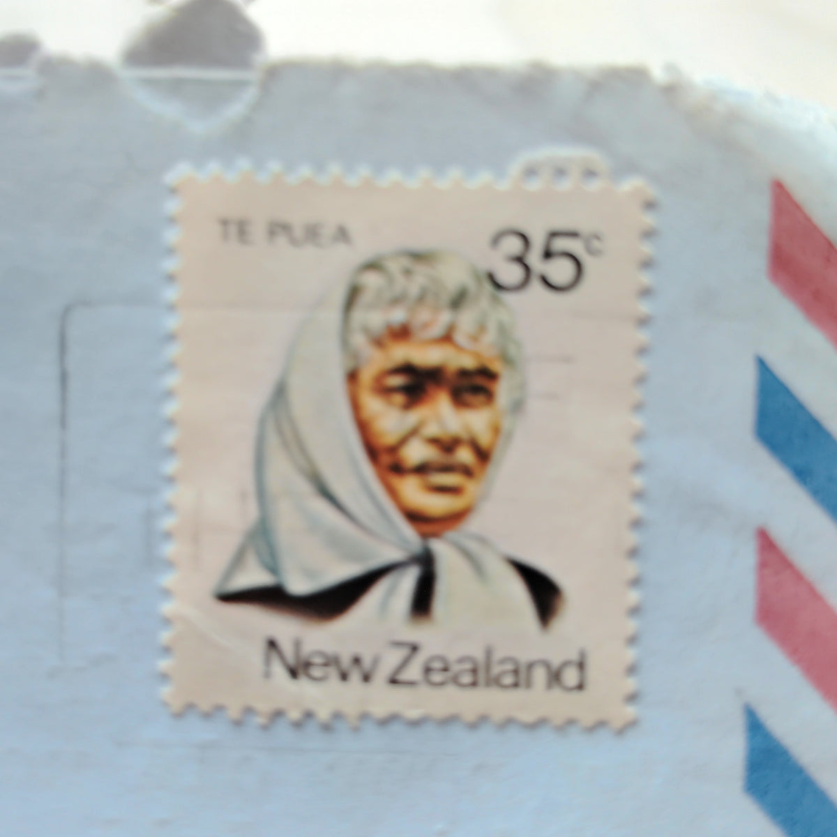 1981 New Zealand Aerogramme 35c Te Puea Stamp Cover w/ Letter to USA