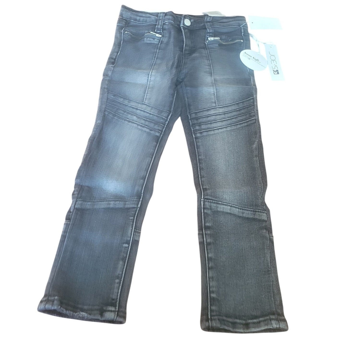 Joe's Kids Moto Jeans – Girls Size 5R – Rinse Black – Distressed Stretch Denim