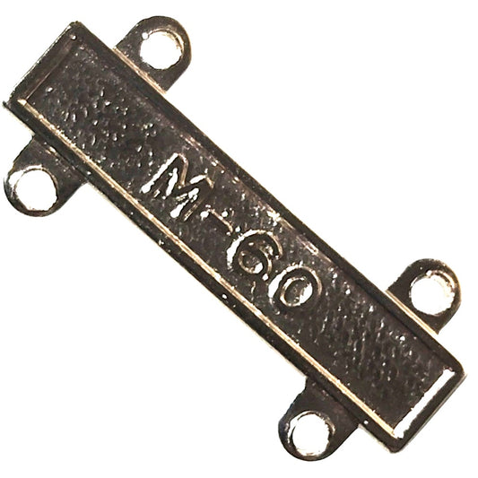Military Qualification Bar, M-60, 1/2"H x 1"W, Silver Text and Background
