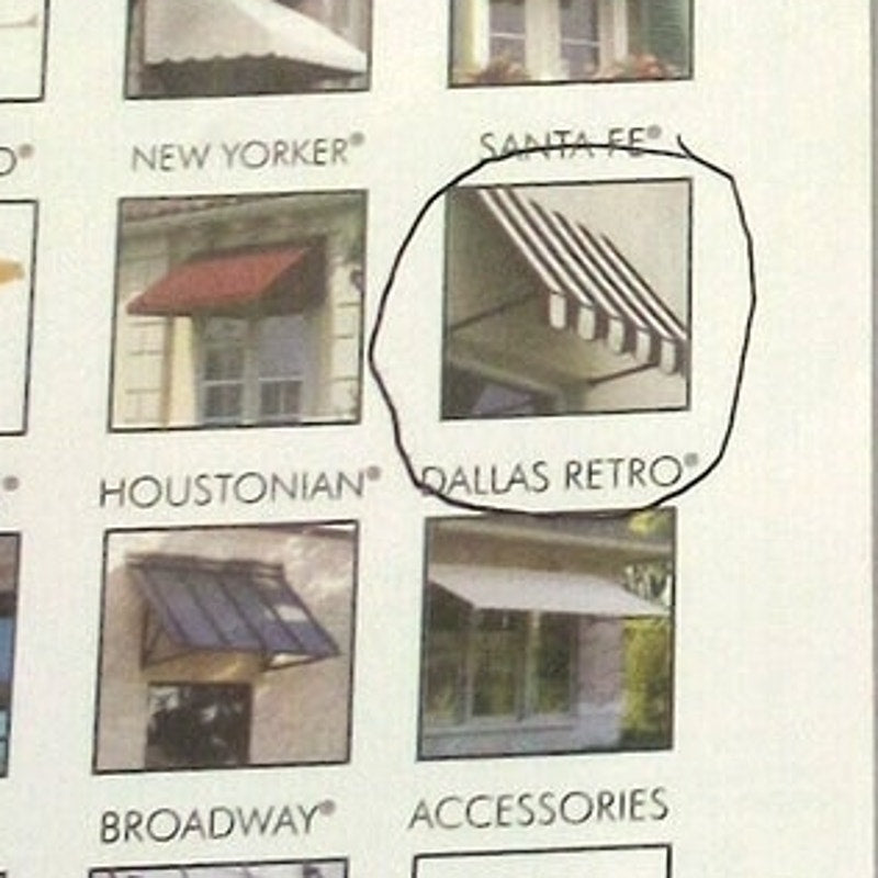Awntech Dallas Retro 6 ft Fixed Window Awning Blue/White Stripe RR22-6NW