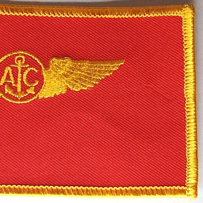 USMC Naval Aircrew Wings Patch Gold on Red Sew‑On 4‑1/2" × 2‑1/2"