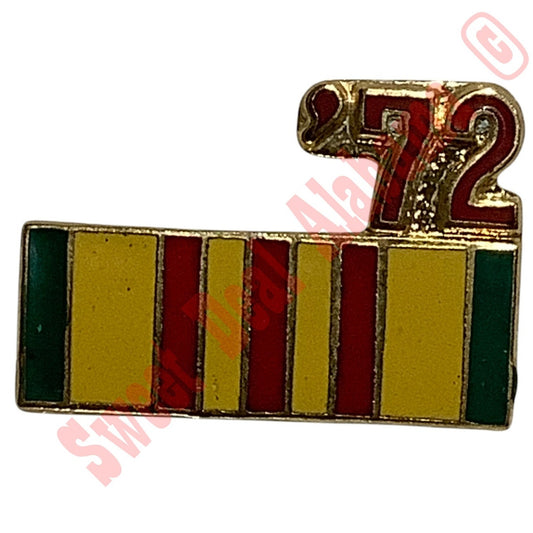 1972 Vietnam Service Ribbon- Hat, Lapel or Tie Pin 9/16"H x 7/8"W
