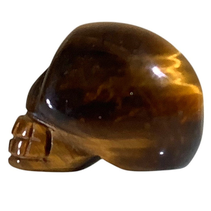 Skull- Carved Tiger's Eye Jasper Quartz - Figurine 1"L x 3/4"H