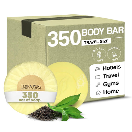 Terra Pure Bar Soap, Travel Size Hotel Amenities, 1.25 oz (Case/350 [35 10-pks])