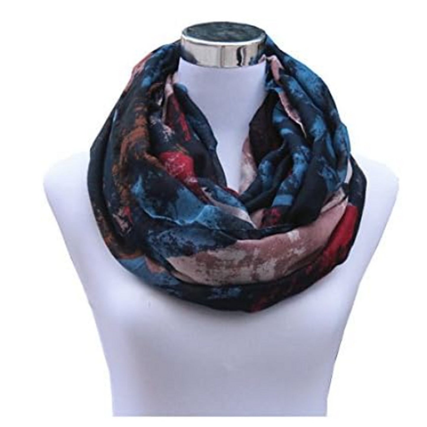 Lucky Leaf Infinity Scarf Lightweight 100% Viscose Multi‑Color Artist Print