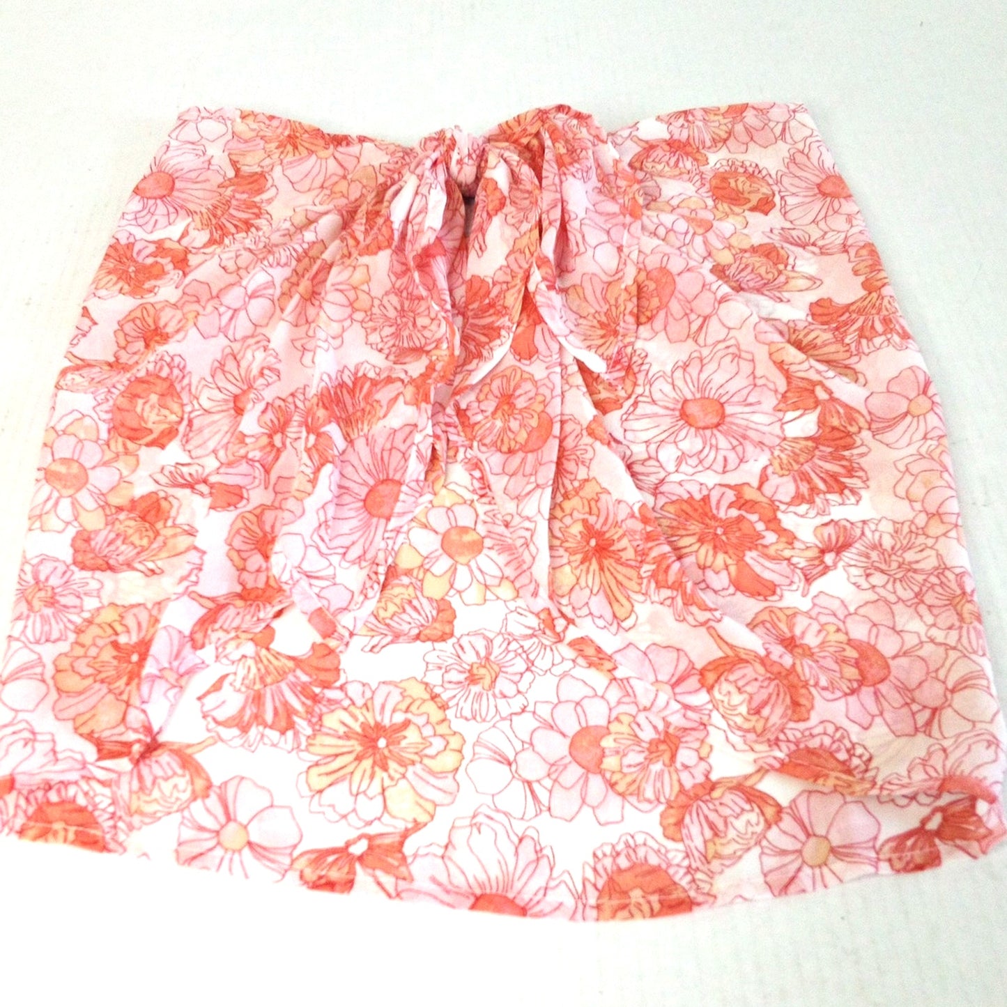 Shade & Shore Floral Print Chiffon Sarong Cover‑Up Pink S (4-6)