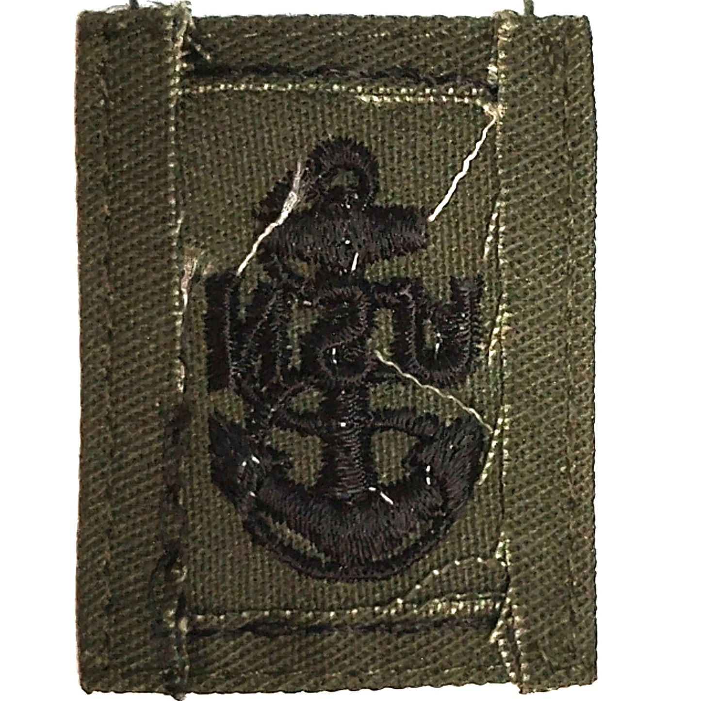 Vintage US Navy E‑7 Chief Petty Officer Subdued Cap Device 2" × 1‑3/8" TE Sew‑On