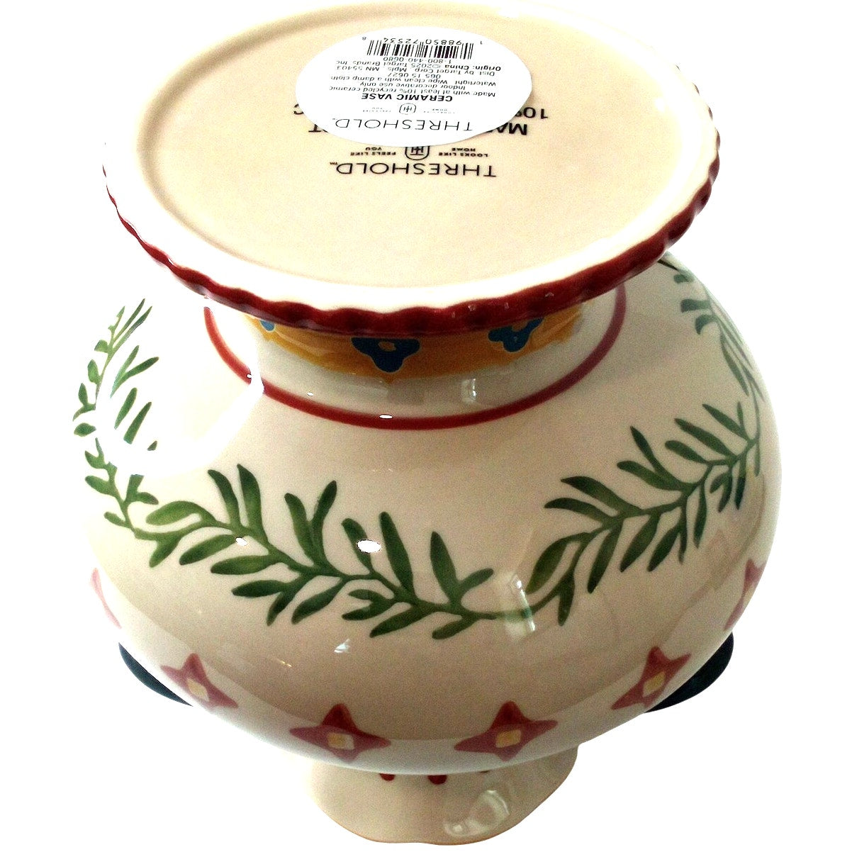 Painted Ceramic Vase – Threshold Multicolor Decorative BOHO Table Vase
