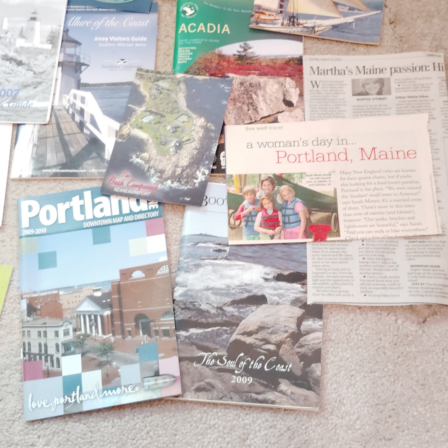 Maine Travel Ephemera Lot 2007–2010 Portland Acadia Kennebunkport 1.75 Lbs