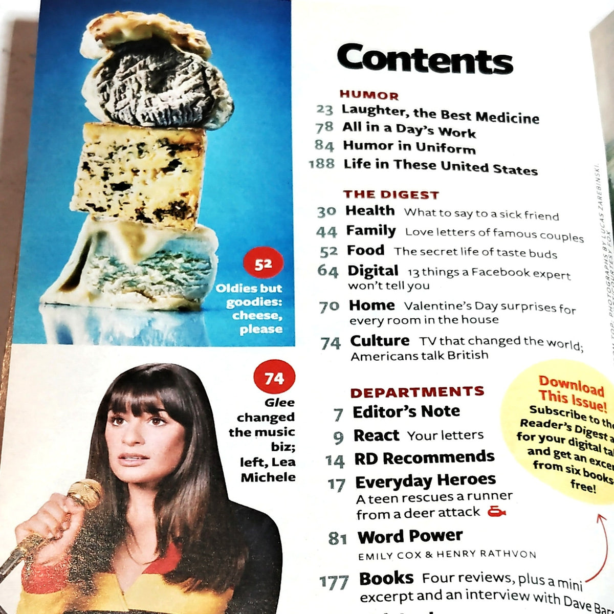 Reader's Digest Magazine February 2013 Healthy New Year & Hurricane Sandy